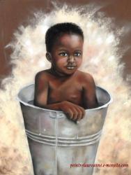 Le bain d'un enfant d'afrique